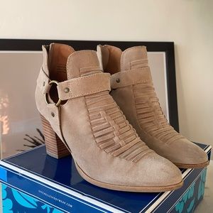Seychelles “Impossible” Suede Sand Booties